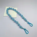 Light blue handmade braided rope shoulder strap with metal carabiner clips for crossbody bags - Blue