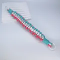 Handgewebte Paracord-Handschlaufe im Color-Block-Design für Telefone mit Karabinerringen - Rosa, Weiß und Blau
