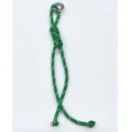 Handmade green braided rope bag charm with silver ring for stylish phones and bags - Green