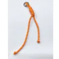 Handmade bright orange braided cord lanyard charm with silver metal O-ring for bags - Orange