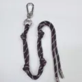 Adjustable brown braided rope lanyard bag charm with silver lobster clasp for styling - Coffee