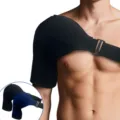 Reusable solid gel shoulder ice pack wrap for pain relief cold and hot therapy black - Net Weight 685g / Black
