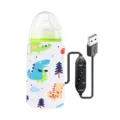 Tragbare USB-Babyflaschenwärmer-Hülle mit Timer und niedlichem Dinosaurier-Muster - Dinosaurier