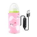 Tragbare rosa USB Babyflaschenwärmer-Hülle mit Schwanenmuster und einstellbarem Timer - Rosa Schwan