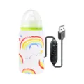USB-tragbarer Babyflaschenwärmer mit Regenbogenmuster und 3-stufiger Zeitsteuerung - Regenbogen