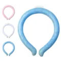Portable PCM cooling neck ring for outdoor sports in blue, pink, and white colors - Blue
