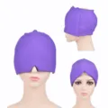Cappello in gel viola per sollievo dall'emicrania con terapia a freddo e a caldo - Viola