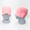 Maschera a compressione fredda in gel rosa estensibile per sollievo dall'emicrania - Rosa