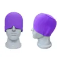 Impacco per la testa con ghiaccio in gel viola estensibile per il sollievo dall'emicrania e relax - Viola Scuro