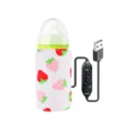 USB tragbarer Babyflaschenwärmer mit Erdbeermuster und 3 Heizstufen für unterwegs - Erdbeere
