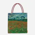 Canvas tote bag featuring Van Gogh's Poppy Field oil painting print - 34*38*23cm / Oil Painting Series-014 (Poppy Field)