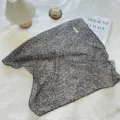 Japanese style cotton linen square scarf with elegant black and white dotted leopard print - Small Leopard Spot / 68cm