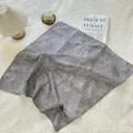 Elegant vintage floral cotton linen square scarf in grey-blue variant for stylish women - Red Beige Small Flower / 68cm