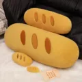 Adorable cojín de peluche con forma de pan baguette suave almohada de sofá decoración - Cojín de pan baguette largo / 80 cm