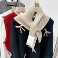 Elegant beige wool knit triangular scarf shawl for women, versatile warm accessory - Milky Chestnut