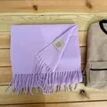 Premium 100% Australian wool scarf in elegant lavender purple, warm winter shawl wrap - Smoky Purple
