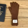 Brown knitted warm winter gloves with touch screen design and long ribbed cuffs - 10*28cm / Cocoa Brown