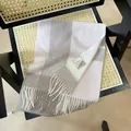 Soft 100% Australian wool plaid scarf for women in pink and grey tones with elegant fringe - 180cm / Light Pink Gray Plaid