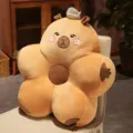 Plüschiges Capybara-Lendenkissen in Blumenform für Bürostühle und Sofas im Wohnzimmer - 45x45 cm / Stil mit offenen Augen