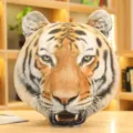 Cojín de peluche realista con cabeza de tigre impresa en 3D para la decoración del sofá. - 40CM / Amarillo