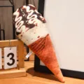 Creative and realistic chocolate ice cream cone shaped plush pillow toy and cushion - 20cm / Chocolate Vanilla (1)