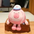 Cute pink tennis ball capybara plush toy wearing a blue sports cap and soft shoes - Pink / 13cm (Pendant)
