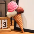 Creative simulation three-scoop ice cream cone plush pillow toy, ideal for room decor - 20cm / Neapolitan (3)