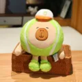 Cute tennis ball shaped capybara plush toy with hat and shoes variant for gifts - Green / 13cm (Pendant)
