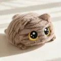 Adorable chubby striped cat plush toy with large round eyes for stress relief - 15cm / Tabby Cat