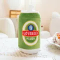 Niedliches grünes Bierdosen-Plüschtier mit I Love Beer Stickerei für Party-Deko - 12cm / Bierdose
