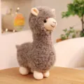 Cute and soft brown plush alpaca toy doll for children's room decoration and gift - Gray / 30cm