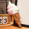 Creative realistic pink swirl ice cream cone plush pillow, soft decorative plush toy - 20cm / Pink White Swirl (4)