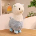 Cute soft alpaca plush toy in white and blue, decorative stuffed animal variant. - White Blue / 30cm