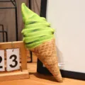 Creative simulation matcha ice cream cone plush pillow with soft texture and realistic detail - Matcha Swirl (5)