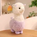 Cute white and purple alpaca plush toy with soft fluffy lamb-like texture for kids gift - White Purple / 30cm