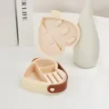 Premium portable heart-shaped travel jewelry storage box organizer in elegant beige finish - Silicone Hook Style / 4cm*10.5cm / Beige