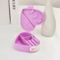 Portable heart-shaped jewelry storage box in purple for travel and accessories - Silicone Hook Style / 4cm*10.5cm / Purple
