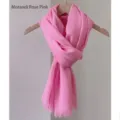 Elegante sciarpa leggera in cotone e lino rosa per protezione solare e stile di viaggio - 180cm / Rosa Fucsia