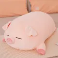 Süßes weiches rosa Schweinchen Plüschtier Kissen mit schlafendem Gesicht für Mädchen - 40CM / Blinzelnder Stil