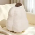 Weiches weißes Kürbis-Plüschkissen aus Sherpa-Stoff für gemütliche Halloween-Deko auf dem Sofa - 30cm / Weiß