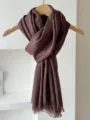 Elegante sciarpa marrone scuro effetto cotone e lino per protezione solare e viaggio - 180cm / Rosa Antico Marrone