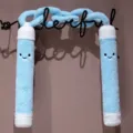 Plüsch Nunchaku Kissen, süßes Cartoon Waffen Spielzeug mit Kette, blau weißes Geschenk. - Himmelblau / 80cm