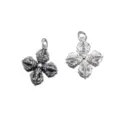 Detailed view of 925 sterling silver vintage and polished Vajra cross pendants - Distressed Black