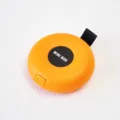 Portable orange mini travel storage box with black lanyard loop and secure flip lid design - Mini Circular / 8.4x8.4x2.9cm / Orange