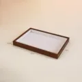 Elegant walnut wood jewelry display tray with soft white velvet lining, 25x18x2.5cm - Empty Tray / 25x18x2.6cm / Walnut Frame (White Lining)