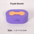 Boîte à bijoux violette avec poignée nœud pêche, taille 11,5x7,3x4,2 cm pour rangement - 11.5*7.3*4.2cm / Violet