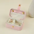 Tragbare minimalistische rosa Schmuckschatulle für Ringe und Ohrringe Reiseetui - 9.5x5x5cm / Glitzer-Rosa