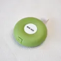 Minimalistische Noordse groene mini opbergdoos met draagkoord en verzegelde deksel - Mini Circulair / 8.4x8.4x2.9cm / Matchagroen