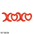 Ballon en aluminium XOXO rouge pour la Saint-Valentin, détails de taille 93x30cm - XOXO Cursive (SP189) / Rouge