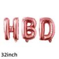 32 inch large rose gold HBD letter foil balloons for happy birthday party background decor - HBD Kit / 32 / Rose Gold